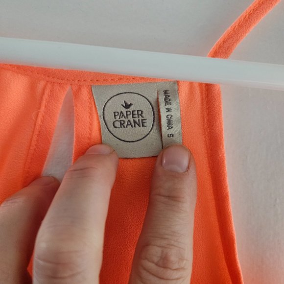 Loose Bright Coral Tank Top by Paper Crane - Picture 2 of 3